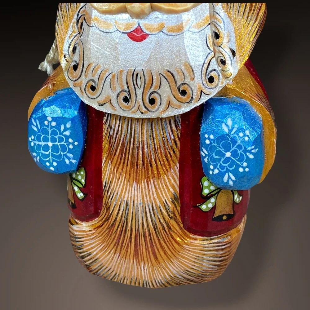 G. DeBrekht Russian Santa Father Frost Wood Figurine 4.5